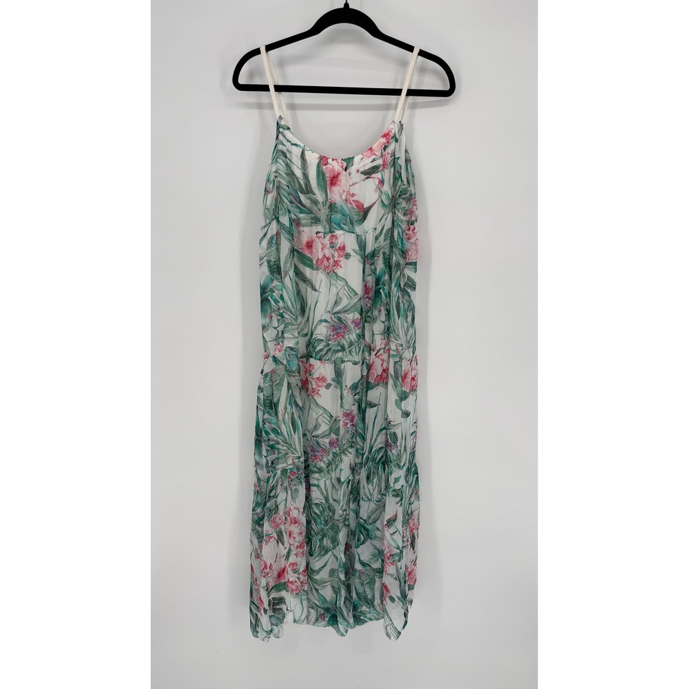 Elena Baldi Silk Blend Floral Maxi Dress with‎ Rope Straps Small